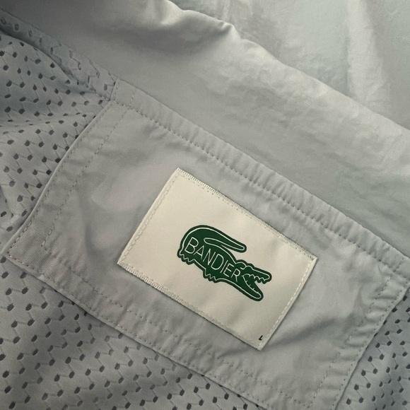 NWT LACOSTE x Bandier Full-Zip Windbreaker Jacket Phoenix Blue Sz L - Picture 5 of 7
